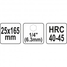 Burghiu spiralat 25x165 mm cu prindere 1/4" h..